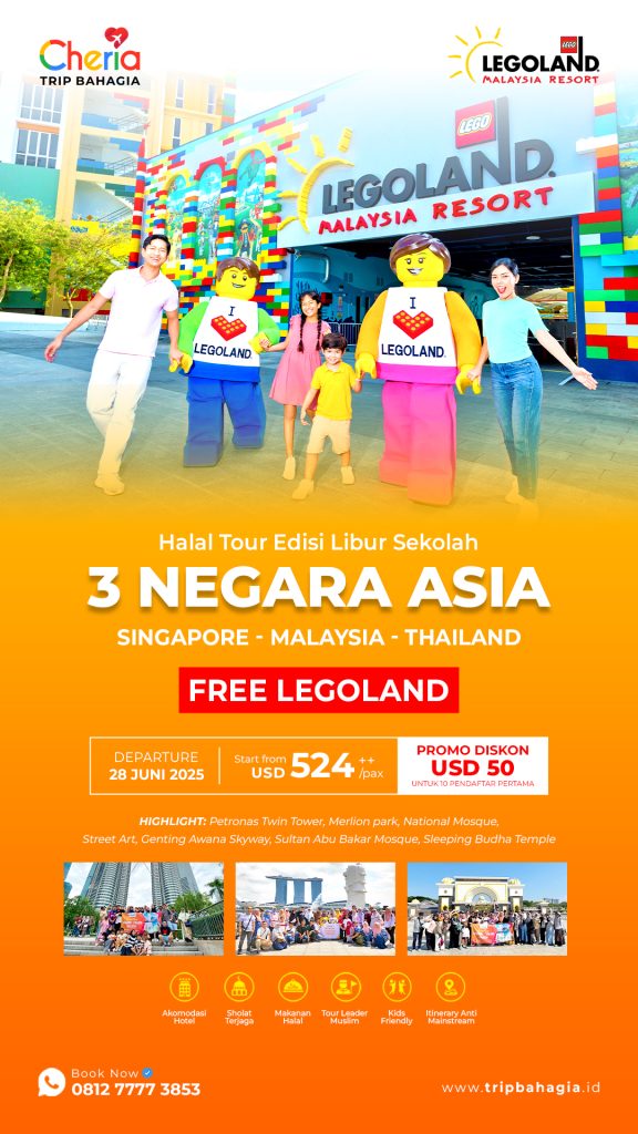 Wisata Halal Liburan Sekolah ke 3 Negara Asia Bersama Cheria